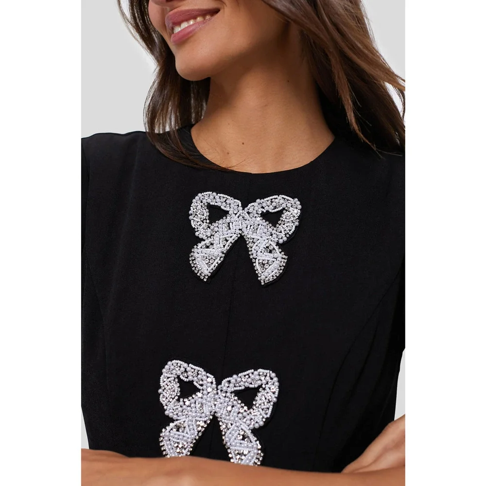 HYACINTH HOUSE Beaded Bows Bernadette Mini Dress Size XL NWT - Picture 5 of 7